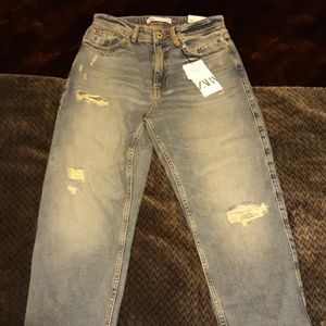 Sale*Zara high waisted distressed jeans